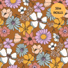 Popelina estampada LYSMEE Toffee / Multicolor vintage